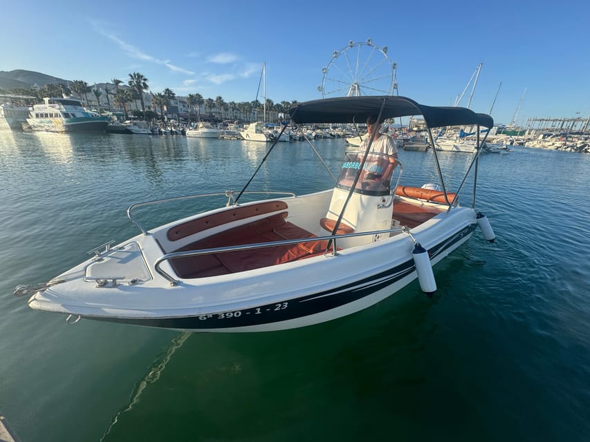 Benalmádena: Boat Rental without License - How the outing flows: photo stops, swimming, and sunset time