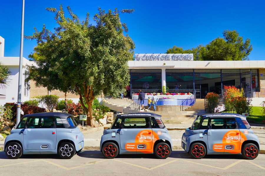 Explore Málaga and the Treasure Caves by Electric Car - City center highlights: Cathedral, Paseo del Parque, and Gibralfaro Castle