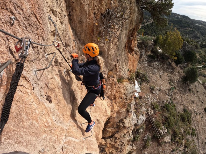 From Estepona: Vía Ferrata de Casares guided climbing tour - The route, step by step: wires, rappels, and monkey bridges