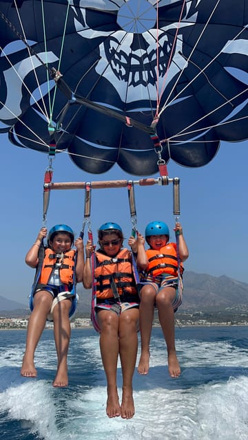 Marbella: Parasailing Flight from Puerto Banus - Pier 3 Check-In, T-Shirt Rule, and Getting Geared Up Fast