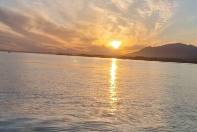 Marbella- sunset from a sailboat with drinks