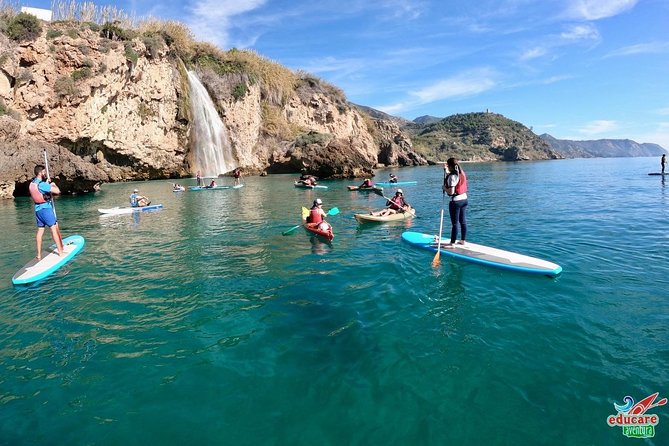 Paddle Surf Route Cliffs Nerja and Cascada de Maro + Snorkel - Caleta de Maro, Playa Caleta de Maro, and the waterfalls complex