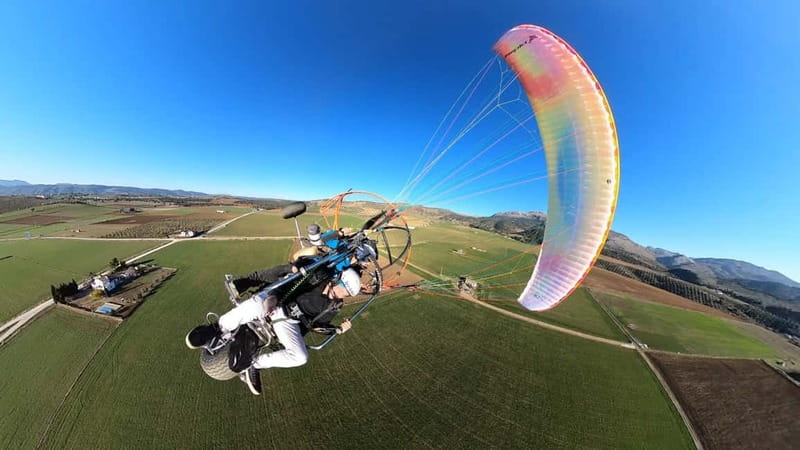 Paramotoring in Ronda (Malaga), near Marbella - The 30-minute route: New Bridge, El Tajo, and valley views
